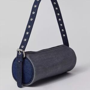 Núnoo Denim Cylinder Purse